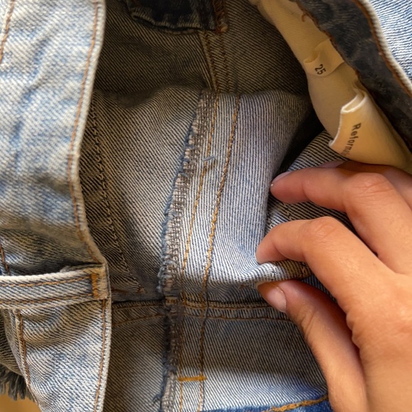 Reformation long denim shorts altered - Picture 4 of 5